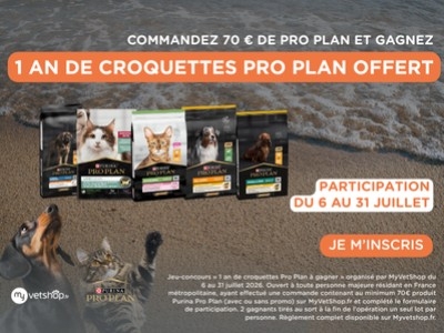1 an de croquettes Pro Plan offert